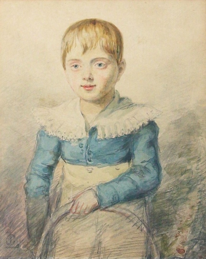 Portrait Watercolour of a child with hoop